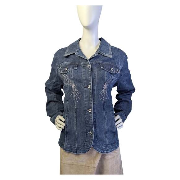 Katina Marie Jackets & Blazers - Rhinestone Studded Denim Jacket | Katina Marie | Y2K Glam Western | Size M